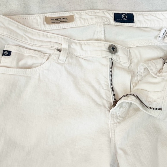 AG Adriano Goldschmied The Stevie Solid White Straight Slim Ankle Jeans Size 28 - Picture 6 of 9